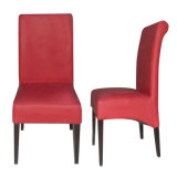 Elegant Red Leather Upholstered Metal Restaurant Dining Chairs (DC-034)