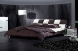 New Elegant Design Modern Genuine Leather Bed (HC1028) for Bedroom