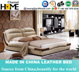 New Elegant Design Modern Genuine Leather Bed (HC901) for Bedroom