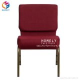 Connecting Church Chair with Backpocket Metal Red Fabric for Sale