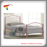 Cheap Wholesale Pink Color Metal Single Bed (HF045)