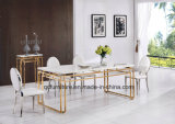 2017 Gold Frame Marble Dining Table Set Designs