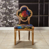 Wooden Fowler Shape Restaurant Chair with Colorful Graffiti on Upholstery (SP-EC868)