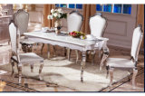 Dining Table Set Glass Luxury Stainless Steel Glass Dining Table