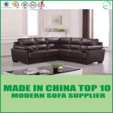 American Classical Living Room Genuine Leather Corner Sofa