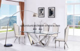 Mirror Glass Design Stainless Steel Base Wedding Table Dining Table Set