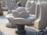 Lotus Granite Carving for Garden Decoration (CV018)