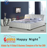 Modern Diamond White Leather Bed 2835