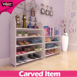 Plastic-Wooden Stacking Display Shoe Cabinet Storage Shelf