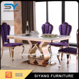 Chinese Furniture Luxury Dining Table Set Gold Dining Table Chair