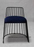 Morden Metal Restaurant Outdoor Furniture Strings Blue Wire Dining Chairs