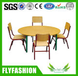 Kindergarten School Wooden Round Classroom Children Table with Chair