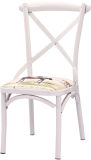 White Metal Restaurant Dining Chair with Upholstery (FOH-BCC27)