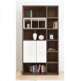 Modern Brown Bookcase with Wite Door