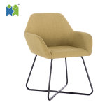 Fashionable Iron Stool Legs Dining Leisure Chair (LEMON-A)