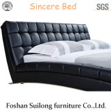 American Modern Style Leather Bed Real Leather