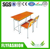 Wood School Furniture Double Desk Sets for Student