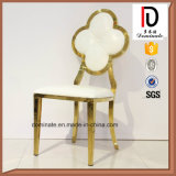 Elegant Rose Gold Stainless Steel Frame White Leather Chair for Dining Room