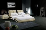 Bedroom Furniture Modern Genuine Leather Soft Bed (SBT-5826)