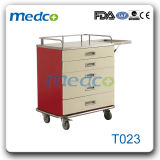 Medical Patient Medicine Trolley Cart, Hospital Metal Nursing Trolley with Ce& ISO