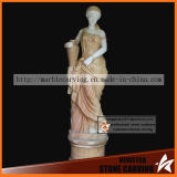 Outdoor Decoration Stone Women Statue of Color Marble