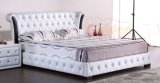 Newest Style White Leather Bed Within Diamond