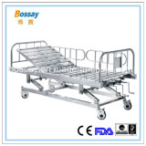 Stainless Steel Manual Hospital Bed with Three Revolving Levers