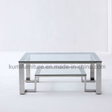 Clear Glass Top Coffee Table with Home Furniture