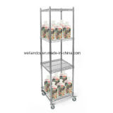 Square Supermarket Adjustable Chrome Metal Bread Display Shelf (CJ6060150A4CW)