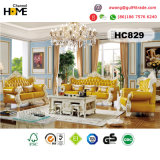 Antique Furniture European Style 1+2+3 Wood Sofa (HC829)