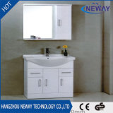 High Quality White PVC Mirror Bathroom Cabinet with Side Cabinet