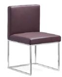 Chrome Steel Metal Leather Furniture Side Chair