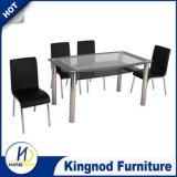 Elegant Design Tempered Glass Kitchen Use Dining Table Set