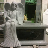 Granite Sitting Angel Bench Monument