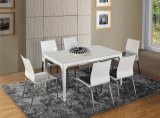 Tempered Glass Dining Table with Stainless Steel Oaken Frame (CT-193)