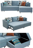 Sectional Fabric Sofa Set with Pull out Bed