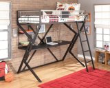 Metal Twin Loft Bed with Desk