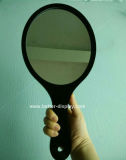 Black Acrylic Hand Make up Mirror with Logo