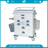 AG-At021 High Quality Hospital Used for Nursing 3-Tier Stainless Steel Trolley