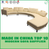 Hotel Sofa Wooden Corner Leather Sofa Set