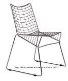 Modern Dining Restaurant Stackable Strings Metal Wire Chair