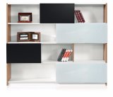 Modern Popular 4 Doors Multi-Use Melamine Cabinet Bookcase Bookshelf