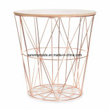 Home Goods Basket Wire Wooden Top Coffee Table