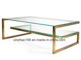 Stainless Steel Coffee Table Modern Glass Coffee Table