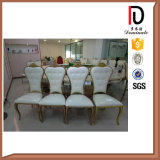 White Leather Banquet Stainless Steel Chair