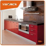 Flat Pack Modern Design MDF Board Red Lacquer Kitchen Cabinet