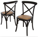 China Cheap Durable Black Wood Cross Back X Chair