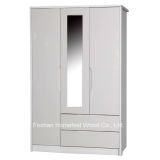 Paint Finish Wooden 3 Door Mirrored Combination Wardrobe (WB58)