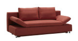 Fabric Sofa Cum Bed with Storage and Changeable Armrests