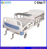 China Factory Medical Furniture Aluminum-Alloy Guardrail Manual Double-Shake Hospital Beds